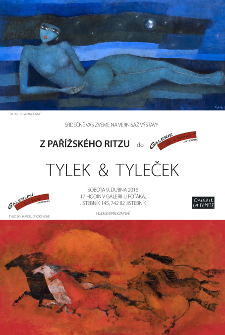 Pozvánka na vernisáž výstavy Tylek & Tyleček v Galerii u foťáka, 2016