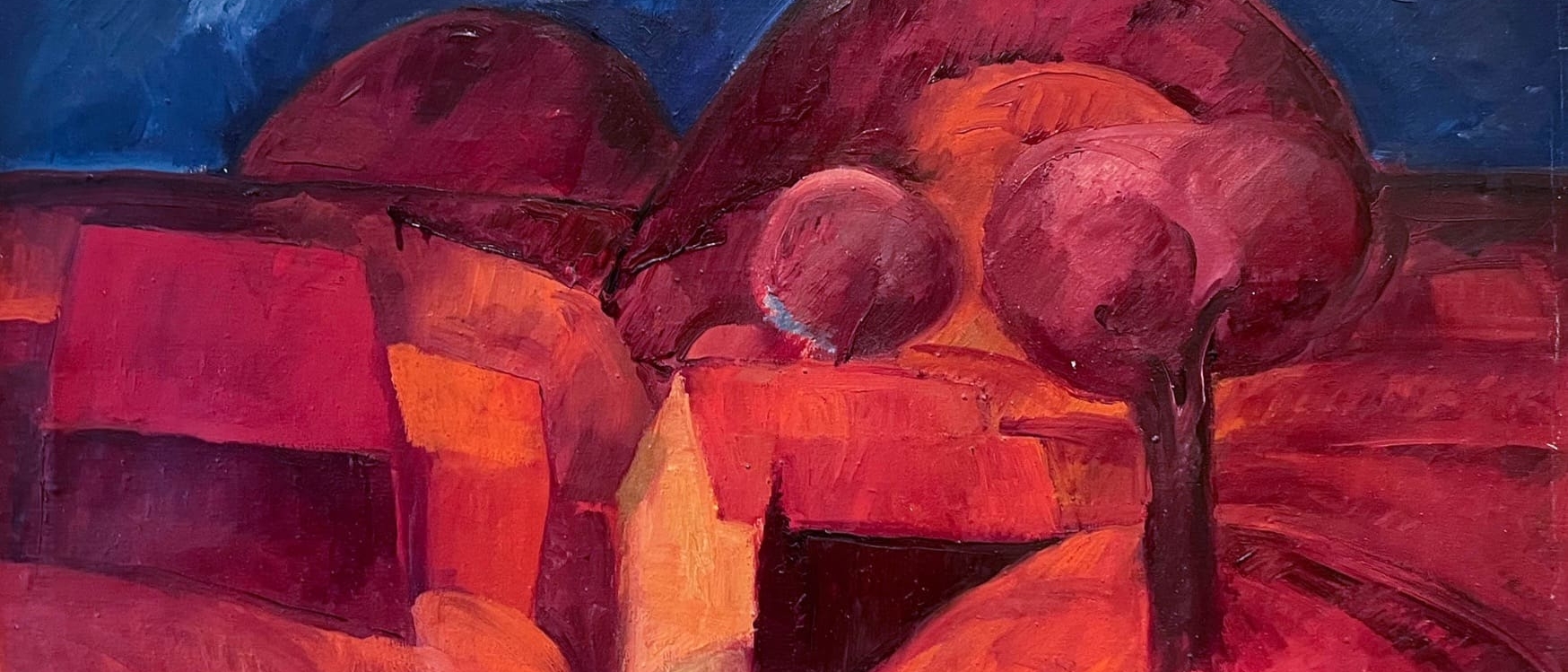 TREUCHEL JOSEF - ČERVENÝ KOPEC 100 X80 olej na desce