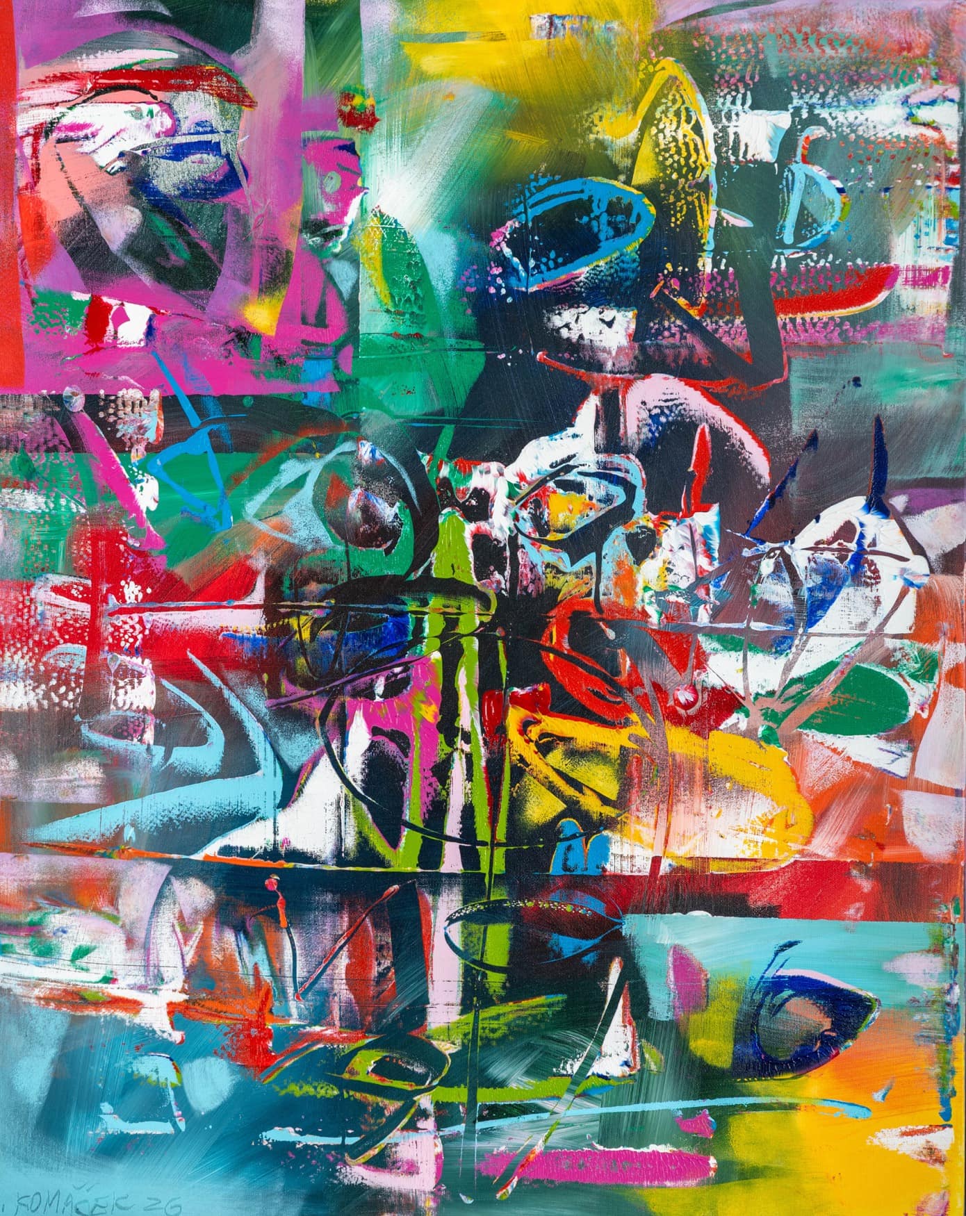 MARIÁN KOMÁČEK- BORISOVÉ OKO 1 akryl 100x80