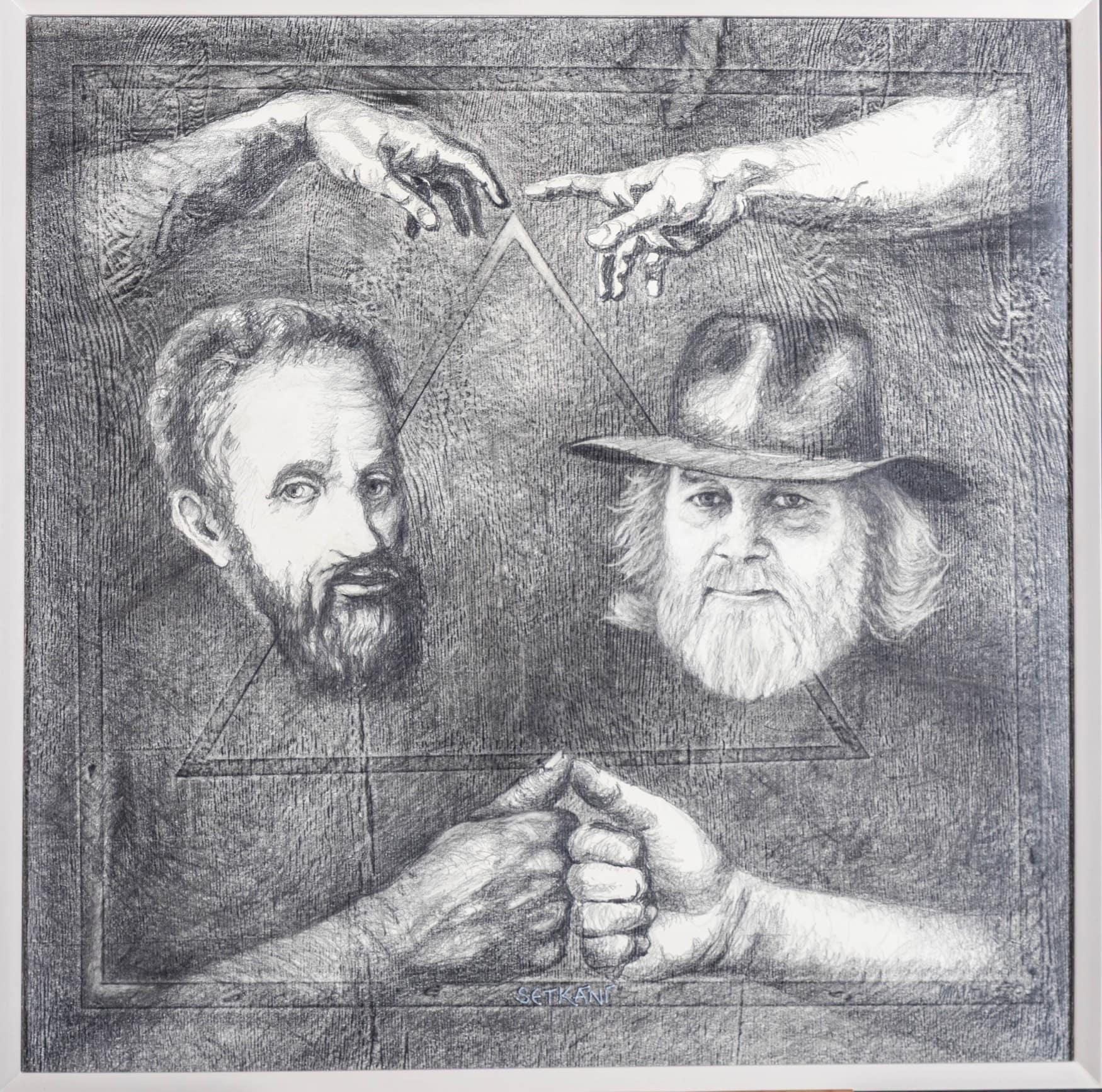 ONDŘEJ VOREL-SETKÁNÍ kresba tuží 94x94