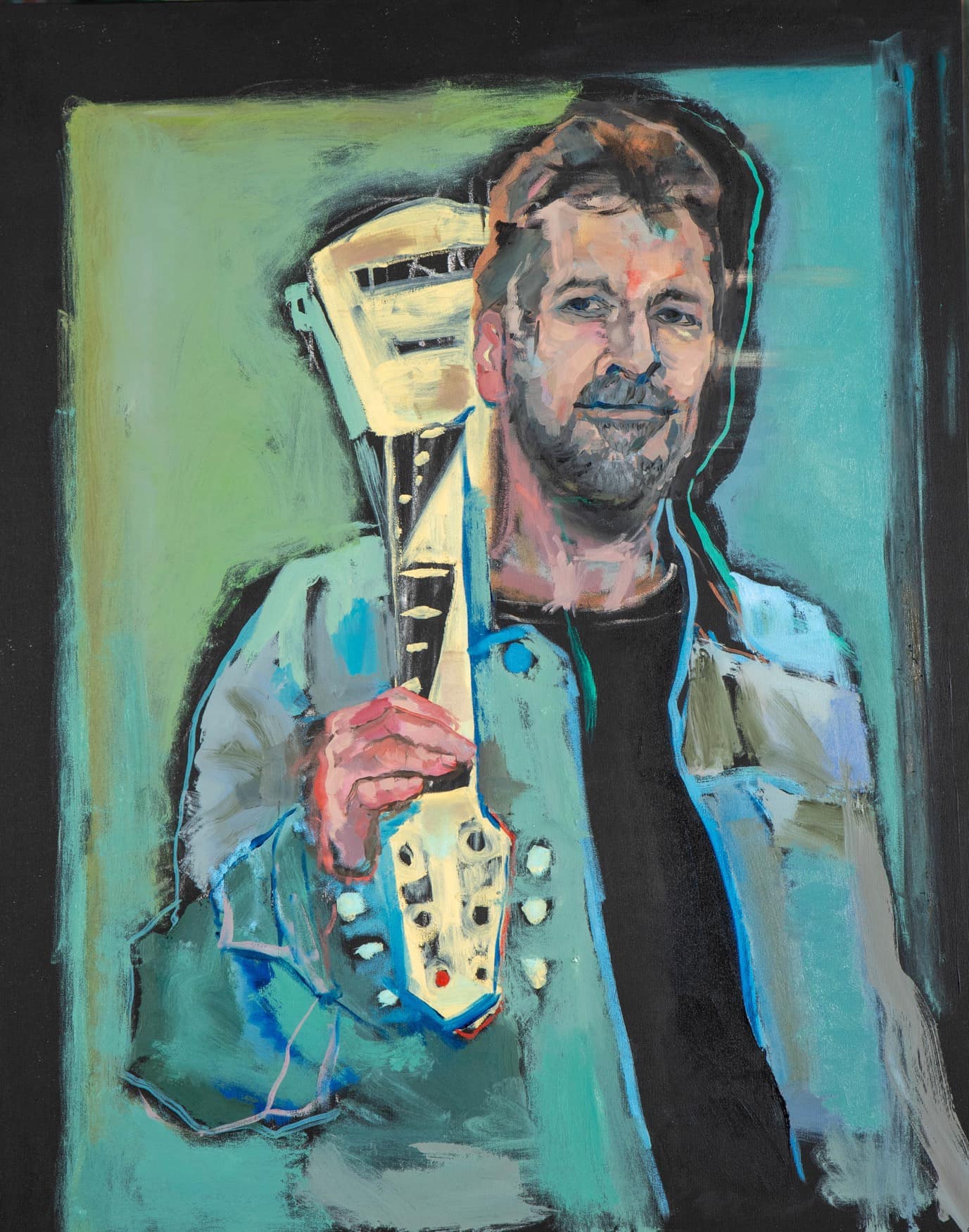 ŠÁRKA HYKLOVÁ-KYTARISTA olej 100x80